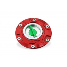 CNC Racing TRICOLORE 'GEAR' Aluminum Gas Cap for MV 3 cylinder Models, Aprilia, Moto Guzzi, and Triumph